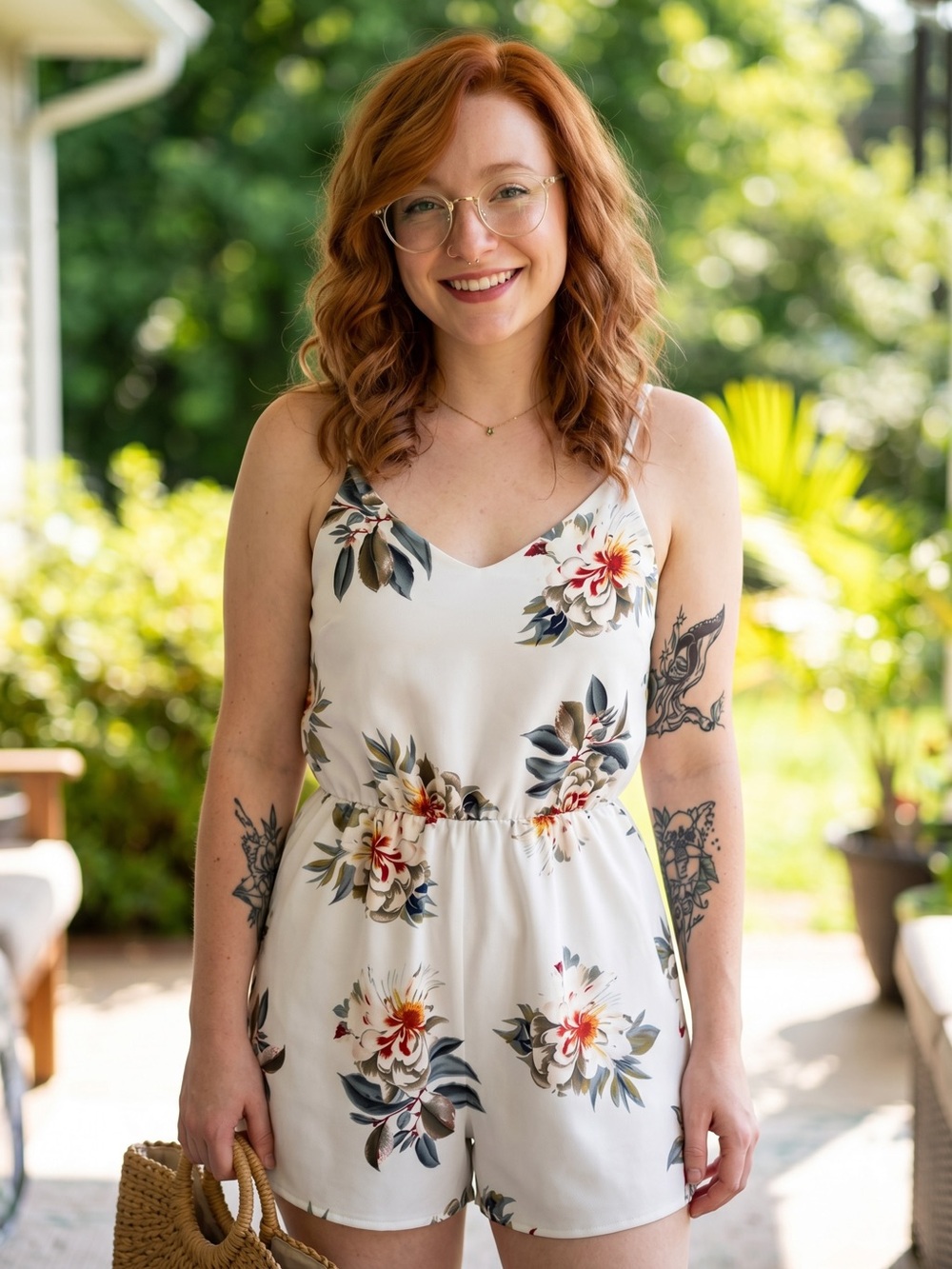☀️ Grace Karin • White Floral Spaghetti-Strap Mini Dress • Women’s Small
